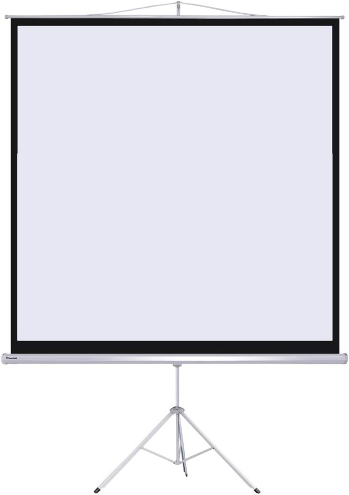 Instahibit 100" Diagonal 1:1 Manual Pull Down Square Projection Screen 70"x70" Foldable Tripod Stand