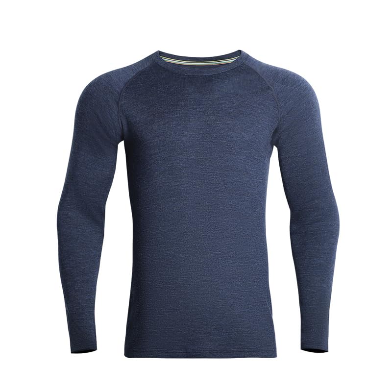 [koobla] 100%メリノウール 長袖 カットソー ロンT 登山 ベースレイヤー Tシャツ 速乾 耐久 消臭 調温 調湿 オアシス メンズ ロングスリーブ 防臭 トレッキング 吸汗 ハイキング トレーニング ランニング 保温インナー kb200gsm