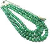 3 Strand AAA Natural 18-22 Inch Emerald (Barrel) Quarts Hand Curved Watermelon Necklace, 6-12 MM In