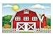 Funnytree 7x5ft Cartoon Red Farm Animals Party Backdrop Children Birthday Background for Photography Decorations Photobooth Banner Photo Studio Props