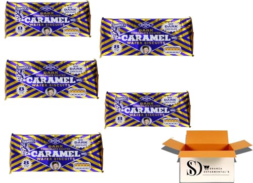 Tunnock Dark Chocolate Caramel Wafers 5x 8 Pack