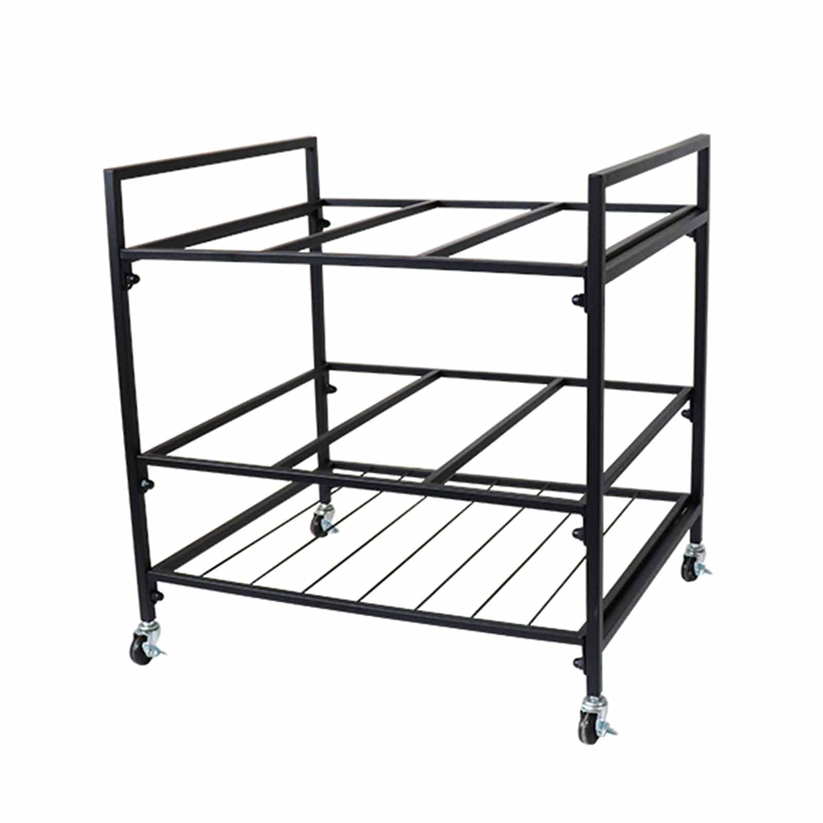 JLXJ Large Yoga Mat Rack with Lockable Wheels, Metal Yoga Pad Floor Storage Cart for 9 Exercise Yoga Mat or Foam Rollers, Home Gym Use (Color : Black)