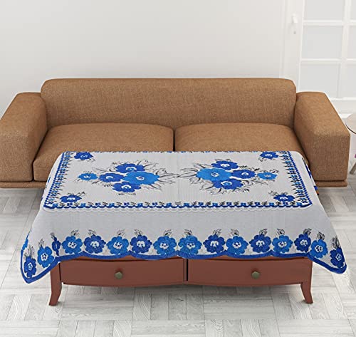 Arpan Industries Floral Cotton Net 4 Seater Table Cover [40x60 Inches] (Blue) (B097HDFVNB) Amazon Price History, Amazon Price Tracker