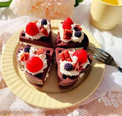 Waffle Cake Shaped Decorative Chocolate Scented Candle Romantic Home Fragrance Candles Birthday - Image 5