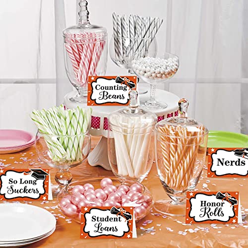 Yaaaaasss! Orange Graduation Candy Bar Dessert Buffet Decoration 18Pcs-A Sweet Ending To A New Beginning Sign Congrats Grad Banner Food Labels Table Party Favor Ideas Supplies For Engineering Grad #TOP4