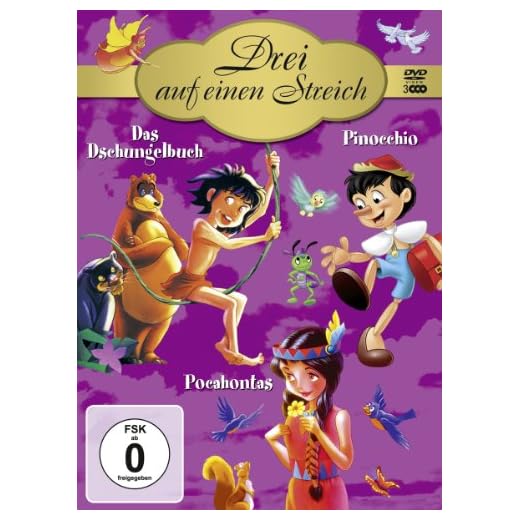 Drei auf einen Streich ( Das Dschungelbuch / Pinocchio / Pocahontas ) [3 DVDs]