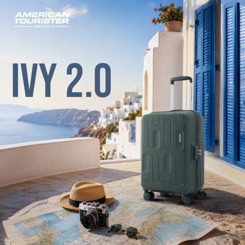 Image of American Tourister Ivy 2.0 | Small Size Cabin Trolley Bag (55 cm) | 360 8 Wheel Travel Luggage | Hard Case Polypropylene (PP) Suitcase | Combination Lock | Dark Forest