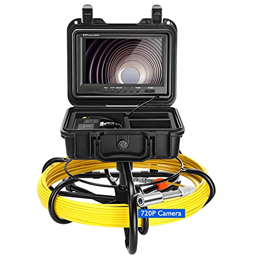 Sewer Camera 100ft, Comstex Pipe Inspection Camera, Upgraded 720p Camera w 12 IR Lights, 9 inch Screen with DVR, Record Video Audio Pic, Sewer Drain Camera for Pipe Inspection