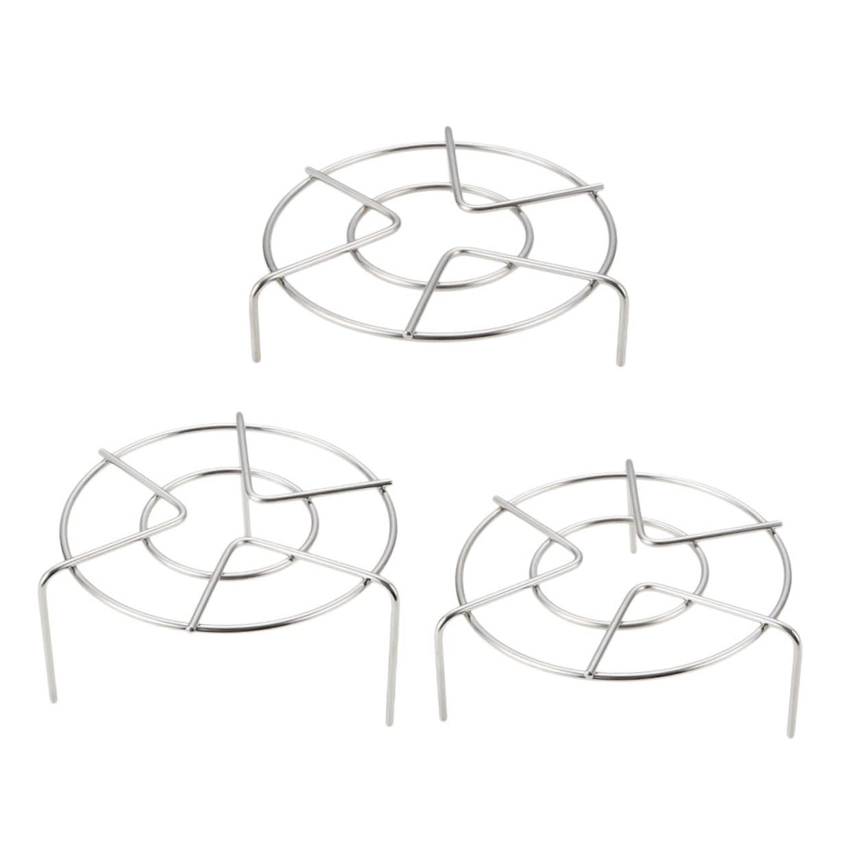 Happyyami 3pezzi Rotonda Per Cottura Vapore in Acciaio Resistente Supporto Per Cottura Vapore Da Cucina Vassoio