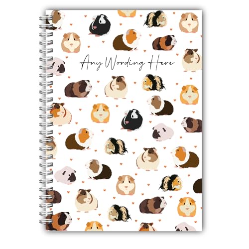 D&L Designs Ltd Personalised Wire Bound Soft Backed A5 Notebook Guinea Pig Themed NB 202