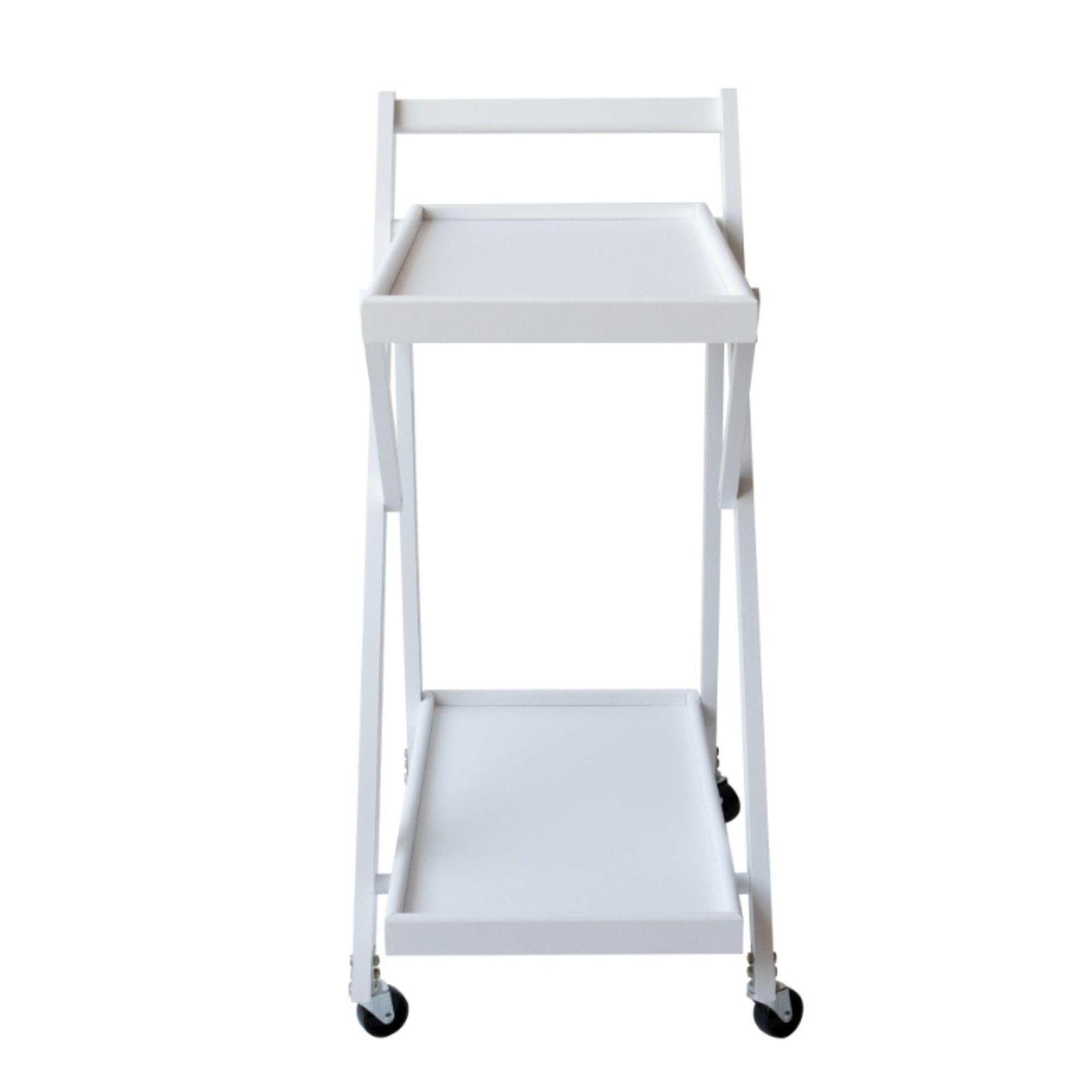 Camarera Plegable con Ruedas Carro de Servicio Plegable 65x40x85cm Color Blanco