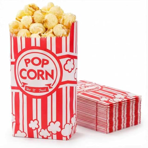 Paper Popcorn Bags,120 Pack 1oz Popcorn Bags Individual Servings, Popcorn Bag Bulk for Popcorn Machine,Movie Nights Pop Corn Bags