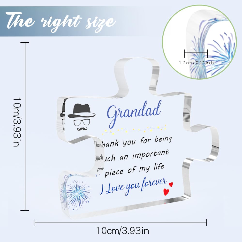 Yritioa Grandad Gifts,Gifts for Grandad,Gifts for Grandparents,Grandparents Christmas Gifts,Grandad Gifts from Grandchildren,Best Grandad Gifts,Nan and Grandad Gifts,Grandad Acrylic Plaque - Image 2