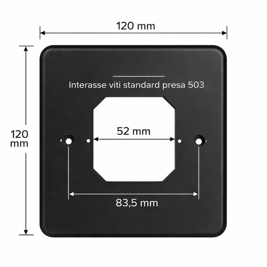 Adattatore da Scatola 503 a 502 per Termostati Smart – Placca di Conversione con Viti Incluse – Colore Nero
