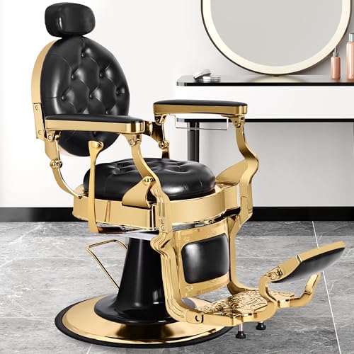 Vintage Barber Chair, Heavy Duty Recline Hair Barber Chair