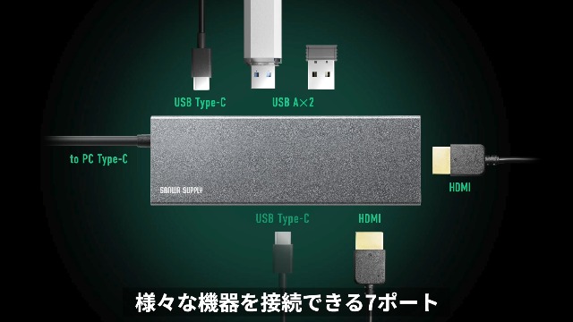 Amazon.co.jp: サンワダイレクト Type-C ドッキングステーション 7-in