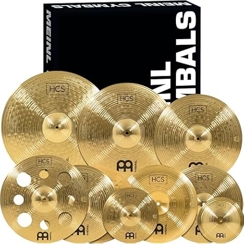 Meinl Cymbals HCS Ultimate Cymbal Set Box Pack for Drums with Hihats, Ride, China, Splash, Bell and Free 16” Trash Crash — Made in Germany — Durable Brass, 2-Year Warranty SCS1 Cover
