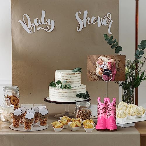 Tatuo 6 Pcs Cowboy Boots Table Number Holders Cute Photo Balloon Place Card Holder Cute Table Number Stands Picture Menu Memo Clips for Food Signs Party Wedding Anniversary Decorations (Pink) by Tatuo - Image 5