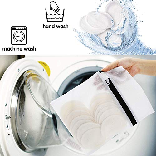 12Pcs Reusable Makeup Remover Pads Reusable Cotton Pads Bamboo Makeup Remover Pads Reusable Facial Cotton Rounds Reusable Cotton Rounds Bamboo Toner Pads (4colors: White Black Coffee Pink) - Thumbnail 3