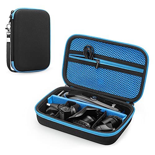 Yinke Funda Estuche DIY para Braun/Philips Recortadora MGK3221 BT3322 BT3221 BT3222 MGK3245 BT5242 BT5260/Braun Serie 3 5 7s/Philips 3000 5000, Facial Bolso,Máquina Cortar Pelo Bolsa Caja (Blue) Cover