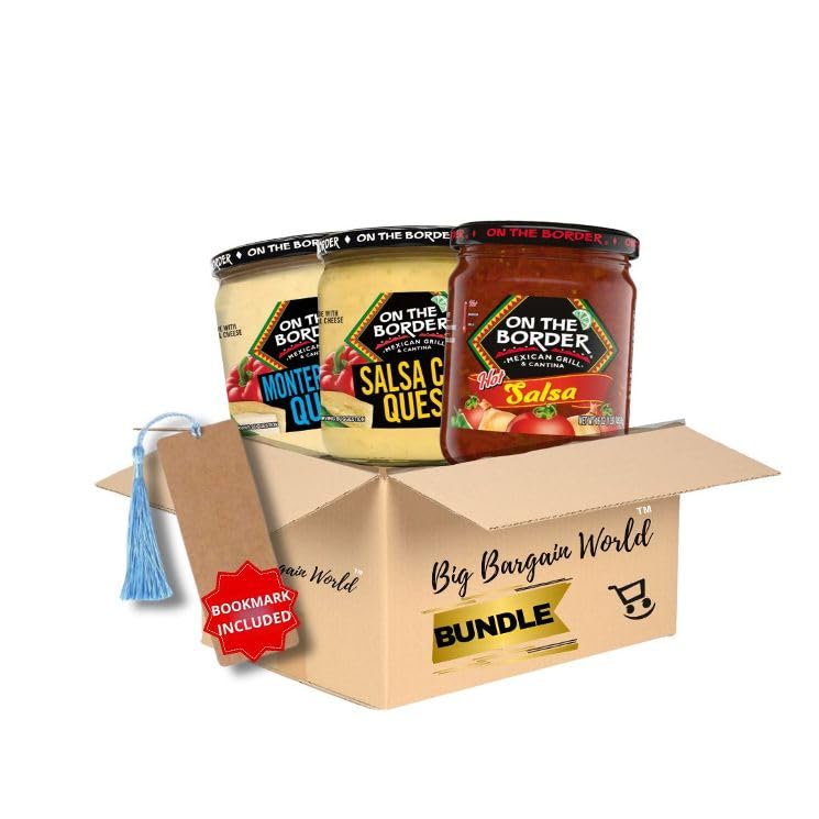 Mexican Style Dips Bundle, 3 Jars Salsa and Salsa con Queso with Monterrey Jack, 15 oz Each, Includes Bonus Bookmark