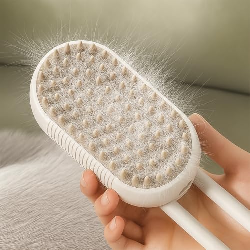 Escova Pet 3 em 1 para Cães e Gatos – Vaporizada, Recarregável, Cabo Ergonômico e Remoção de Pelos e