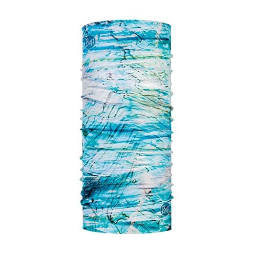 BUFF Multifunctional Neckwear CoolNet UV Bright Pattern Design Worn 12+ Ways, Makrana Sky Blue
