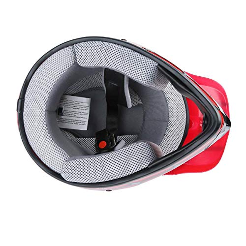 Slmoto Dot Approved Youth Kids Bmx Mx Atv Off-Road Dirt Bike Helmet Motorcycle Helmet Dirt Bike Motocross Downhill Mountain Bike Red Spider Helmet+Goggles+Gloves #TOP5