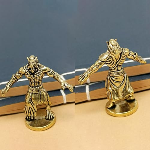 Figura estatua de hombre lobo en bronce cobre miniatura miniatura 4