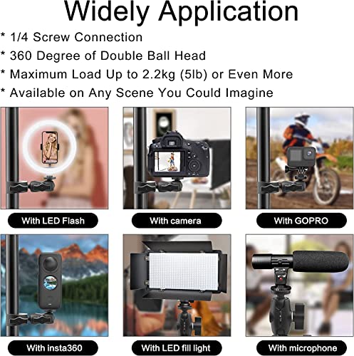 Image of ADOFYS Action Camera and Mobile Universal Aluminium Alloy Mount with Two 360 rotational Angle and with Quick Release clamp for Motorcycle and Bicycle Compatible with Action Camera and Mobile Phone