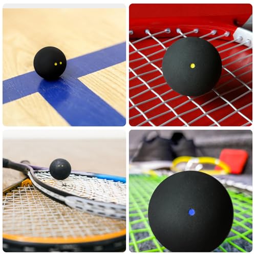 Squash Bälle, 4er-Set Sport Squash Ball, Squash Balls, Gummi-Squashbälle, Sport-Wettkampf-Squashball, High Bounce Squash Ball, Sport-Squashball Für Training Anfänger Wettbewerb