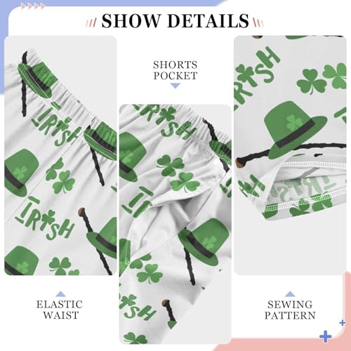 ZZXXB Irish Leprechaun Hat Boys Long Pants Soft Trousers Elastic Waist Kids Lounge Bottoms with Pockets S-XL4