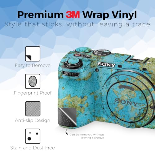 Image of Camera Skin Compatible with Sony A6700 Mirrorless Camera (2023) - Teal Marble - Premium 3M Vinyl Protective Wrap Decal Cover - Easy to Apply | Crafted in the USA by MightySkins