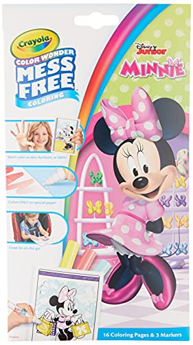 Image of Crayola Color Wonder Minnie Mini Foldalope 12PK, Coloring Book for Kids, Mess-Free Coloring Book for children with Clear Inks, 16 Pages and 3 Markers, Ages 3+, Compact Size, Asia Edition
