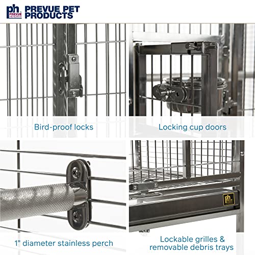 Image of Prevue Pet Products Stainless Steel Play top Bird Cage, Stainless Steel