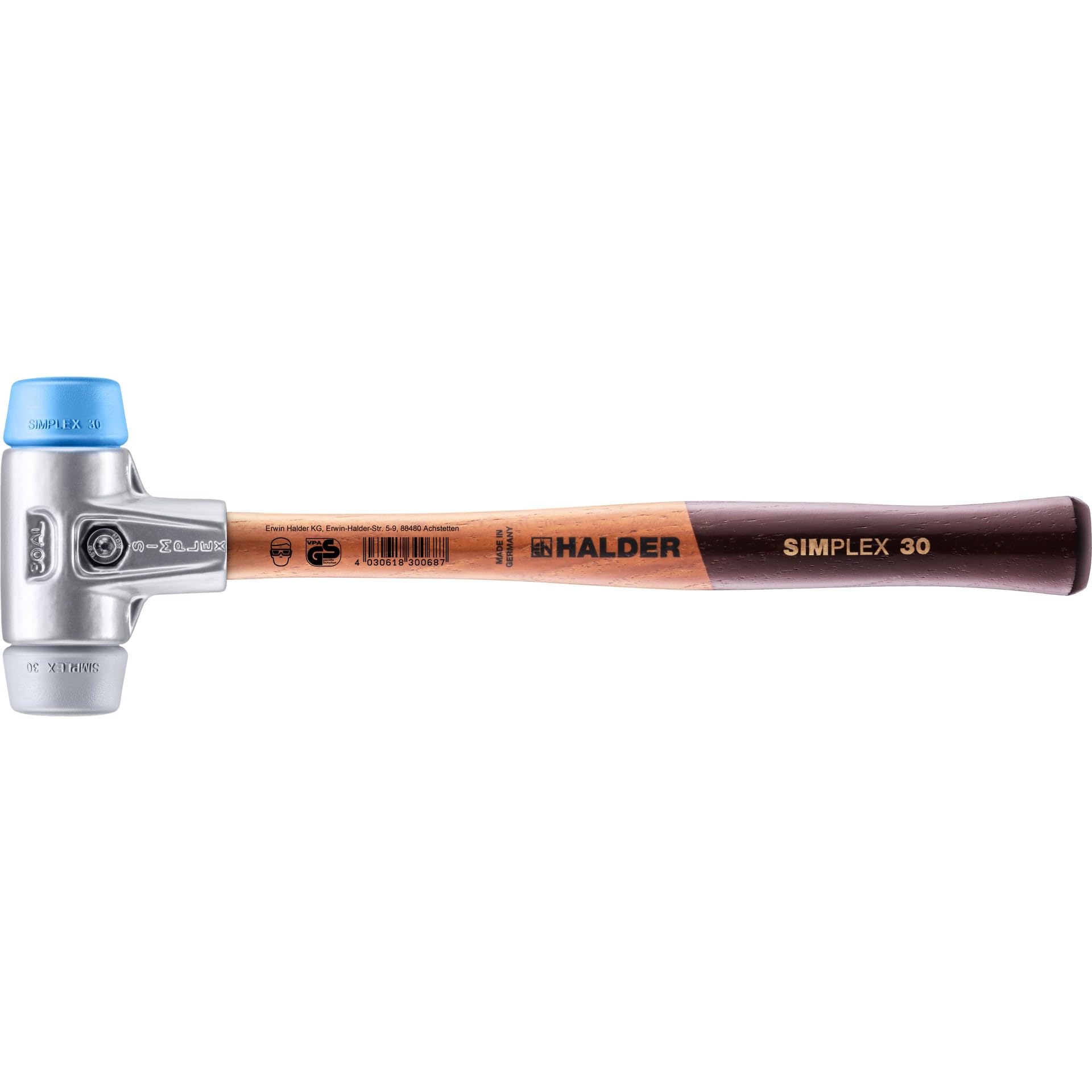 Halder 3113030"Simplex" TPE-Soft/TPE-Mid Soft-Face Mallet, Multi-Colour, 30 mm