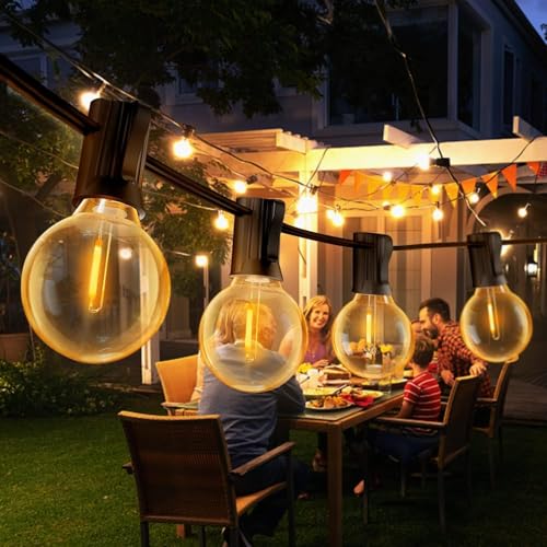 Guirnaldas de Luces Exterior, 11 M LED Cadena de Luz con 25 + 2 Bombillas, IP44 Impermeable Guirnaldas Luminosas Exterior y Interior Deco para Jardín, Patio, Fiesta,Terraza