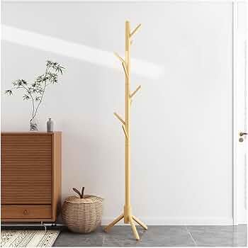 ☆木製ポールハンガーハンガーラック 落ちにくい 倒れにくい 調節可能 木製ポールハンガーハンガーラック 倒れにくい 落ちにくい 調節可能