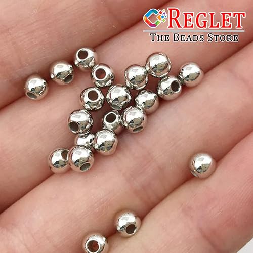 Image of 1600 Pcs Silver Pearl Beads for Jewellery Making Kit | Bead Bracelet Making for Women Girls Kids | Crystal Beads for Craft | Pearls for Craft | 6mm | 200g