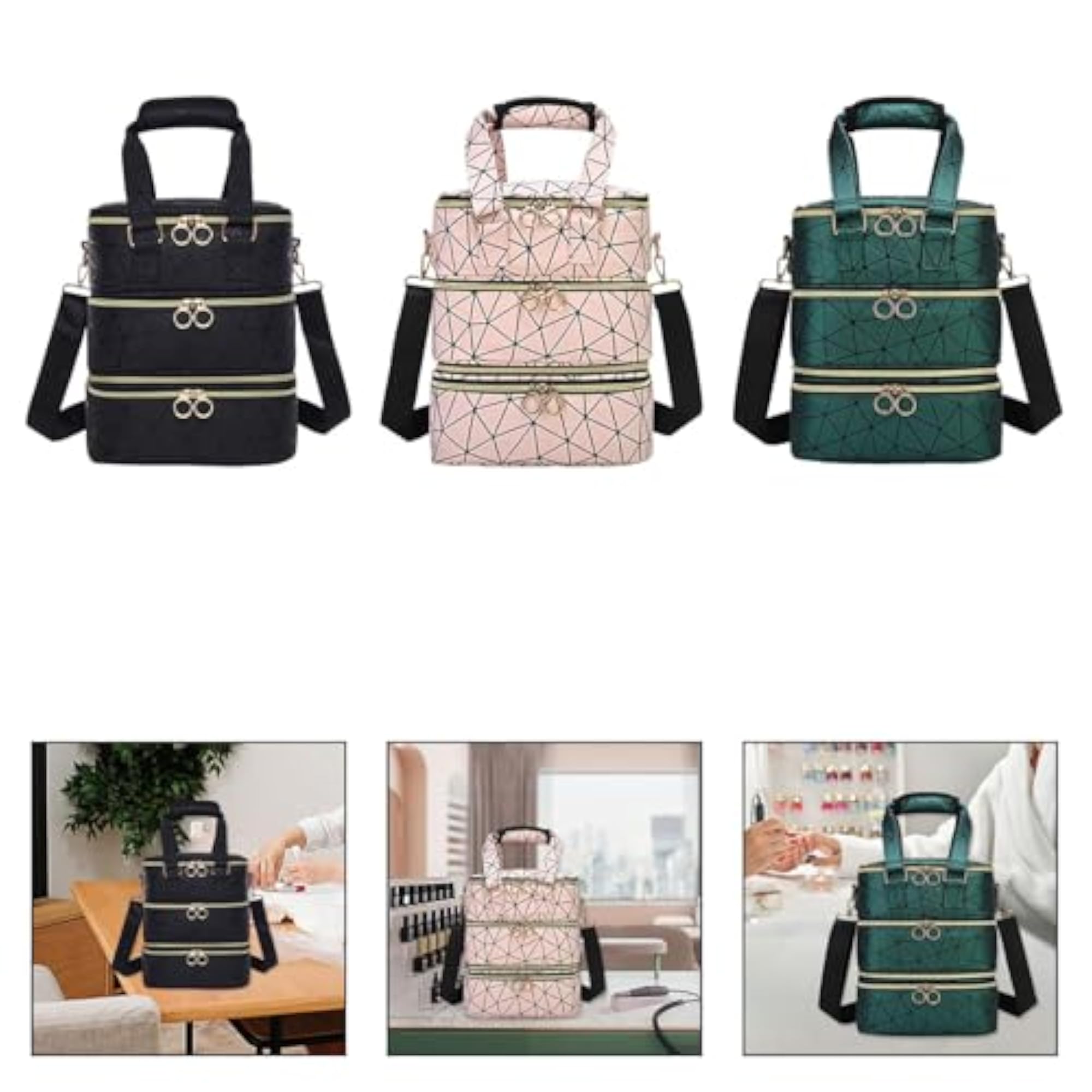 Nail Polish Organizer Stylish Professional Zipper Closure
