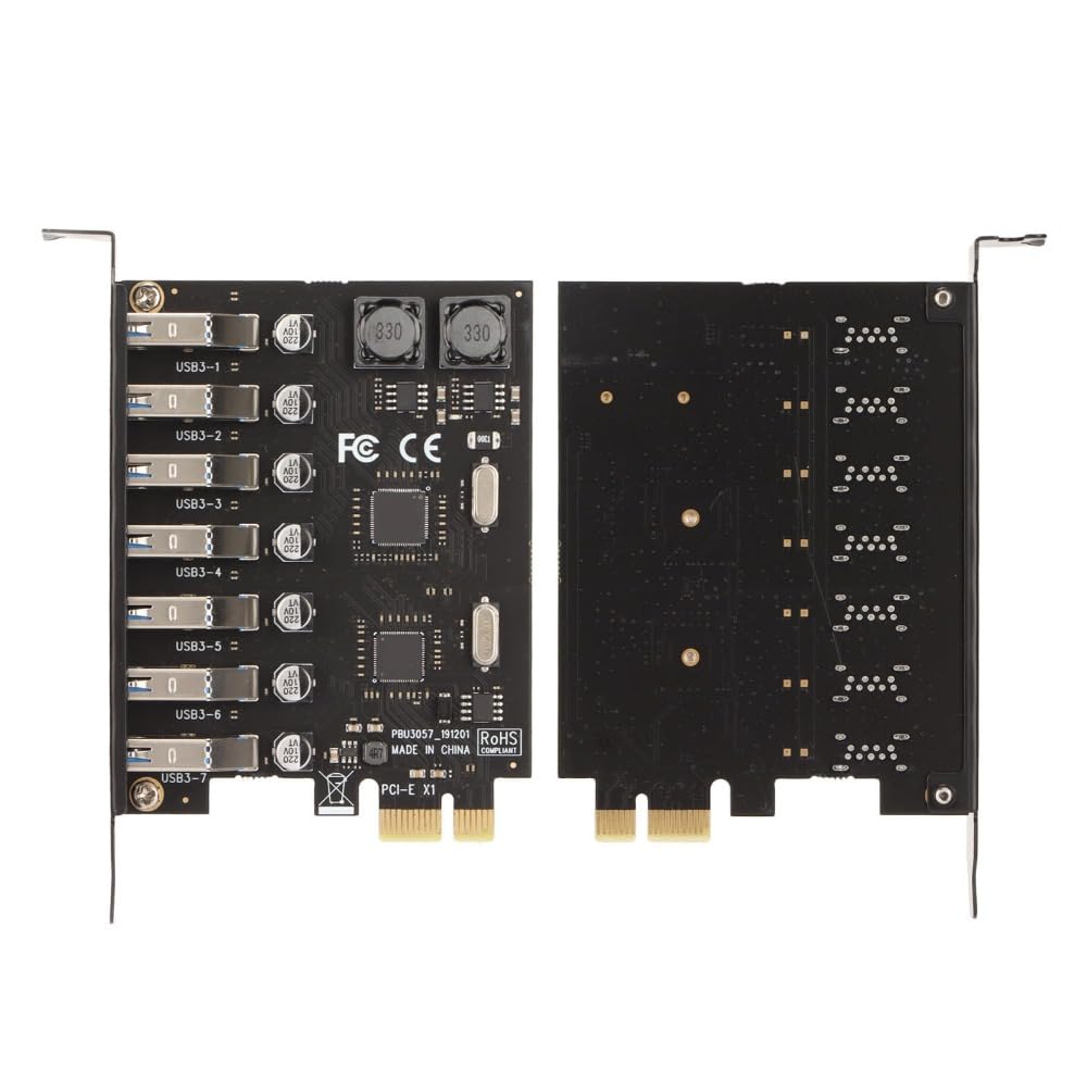 Karta przejściowa PCIE na USB 3.0, 7 portów, 5 Gb/s, szybka transmisja, moduł USB, karta rozszerzeń 5 V