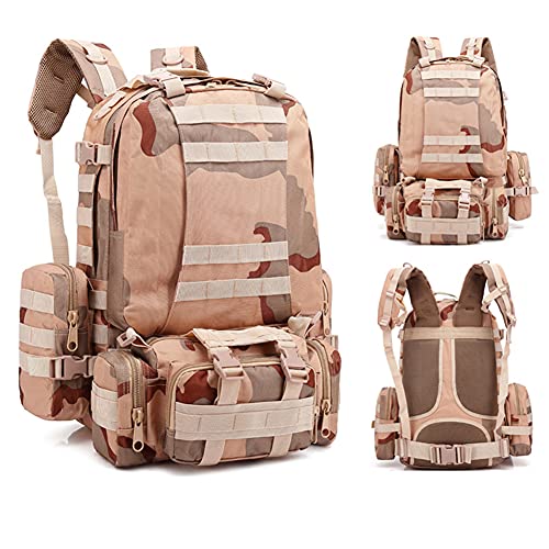 Mochila Multiusos Viajes Senderismo Daypack, Mochila Táctica Militar, para Caminatas para Acampar Viaje Al Aire Libre, Expandible, 55 X 45 X 22 Cm,D