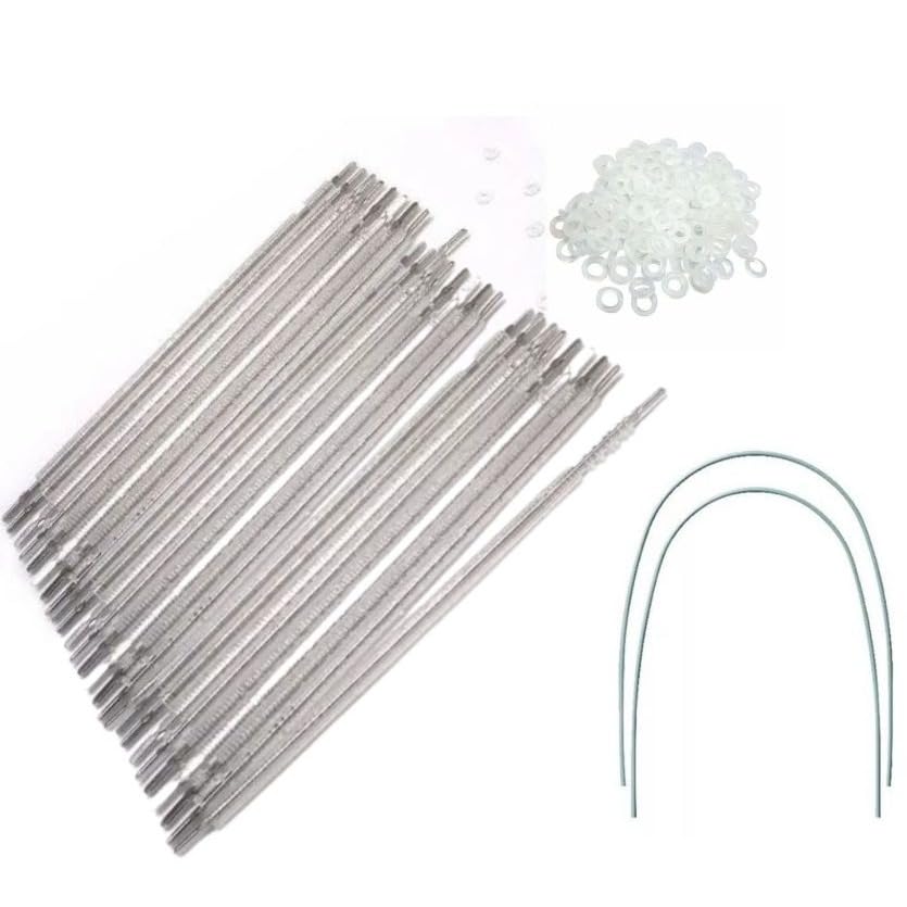 Kit Borracha De Aparelho Ortodôntico Cristal Transparente 500 Unidades (05 Palitos) + 02 Fios Prata Original