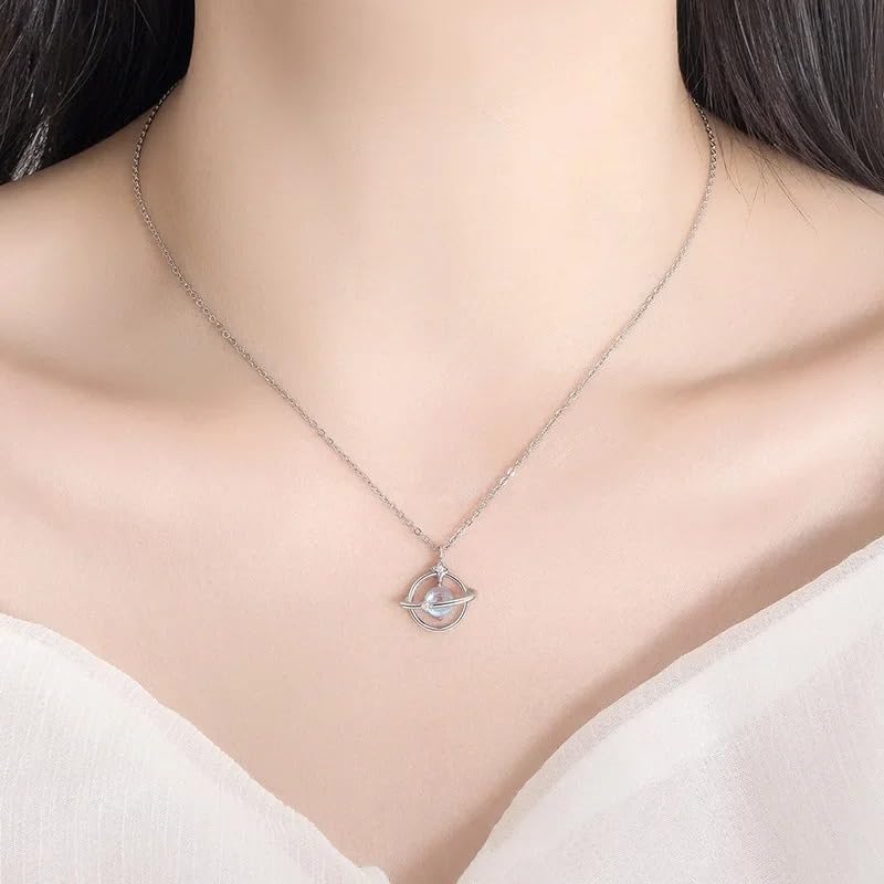 Pierre de Naissance Collier Ensemble Saturne Argent 925