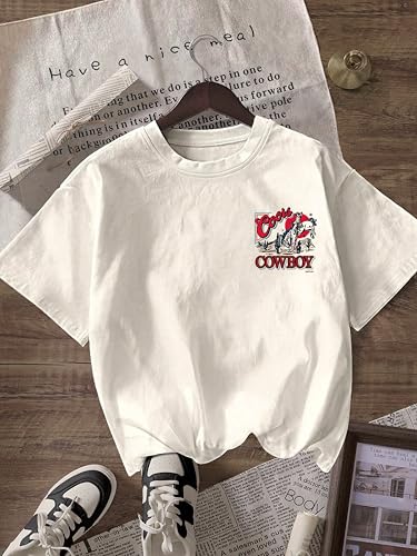 Image of Jawdrobe Cotton Blend Oversized Fit Half Sleeve Printed Round Neck T-Shirt for Women