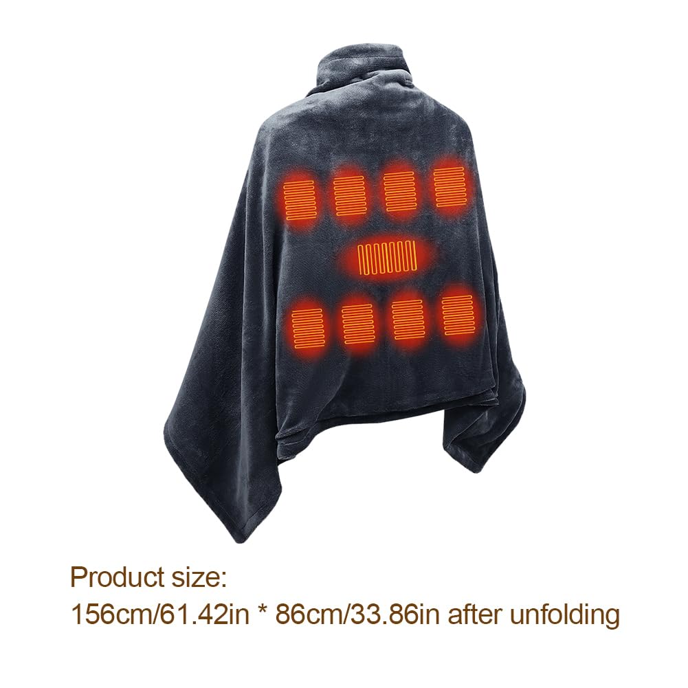 12V Car Electric Blanket 9 Heating Level Heated Tr Manta térmica de franela con USB, 3 ajustes temperatura, inalámbrica, for acampar al aire libre