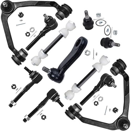 Image of Detroit Axle - 11pc 4WD Front End Kit for Ford F-150 F-250 Expedition Lincoln Navigator, 2 Upper Control Arms with Ball Joints 4 Tie Rods 2 Sway Bars 2 Lower Ball Joints 1 Pitman Arm Replacement