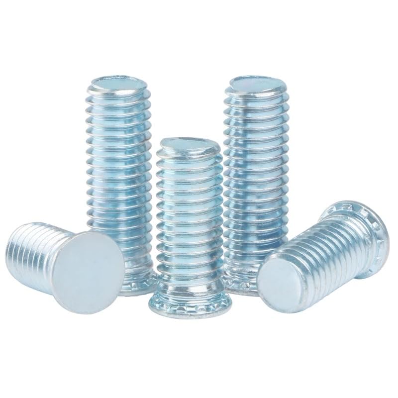 Galvanized Steel Flat Head Pressure Riveting Self Clinching Threaded Studs Bolts (50,UNC 5/16-18 x 1)