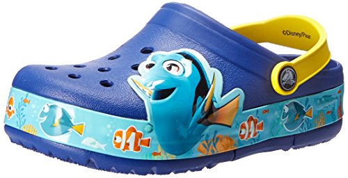 Crocs Kids' Finding Dory Light-Up Clog, Cerulean Blue/Lemon, 10 M US Toddler