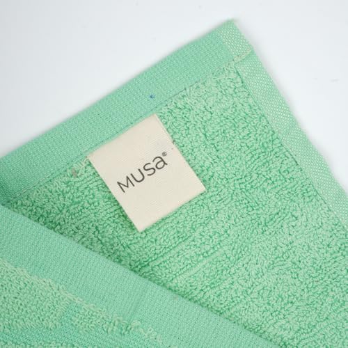 Image of MUSA Banana Face Towels | 400 GSM | Terry Face Towel Set of 4 with Free Bag | Super Soft & Ultra Absorbent Towels for Facewash | Face Towel for Women, Men (Ming Green)